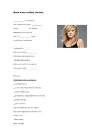 English Worksheet: Break Away, by Kelly Clarkson