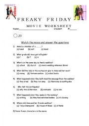 Freaky Friday Worksheet