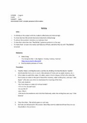 English Worksheet: Grammar Teaching - Fruits - Lesson Plan am/is/are sentences