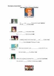 English Worksheet: Futurama in the Past Simple and in the Present Perfect