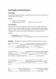 English Worksheet: Past Simple vs. Past Continuous