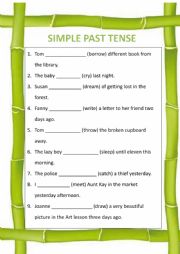 English Worksheet: Simple Past Tense