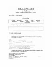 English Worksheet: Song Like a prayer