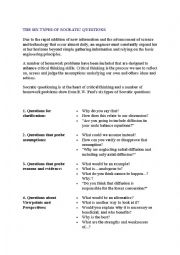 English Worksheet: Socratic question