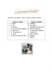 English Worksheet: Trouble is a friend lyric worksheets