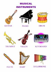 Musical instruments worksheets