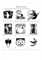 English Worksheet: Halloween captions