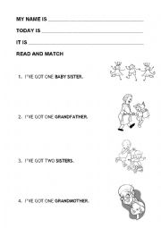 English Worksheet: Family worksheet