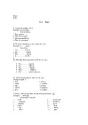 English Worksheet: to be prepositions