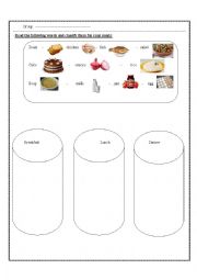 English Worksheet: food