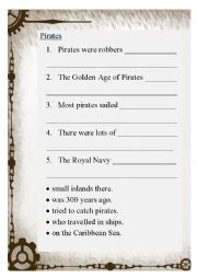 English Worksheet: Pirates matching