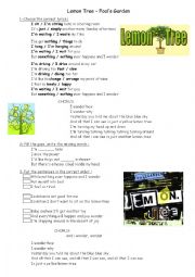 Song Lemon Tree Worksheet