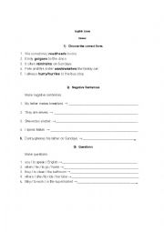 English Worksheet: English exam - simple present / present continuous 