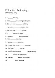 English Worksheet: Am / Is / Are 