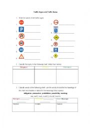 Traffic signs - Traffic rules - Modals