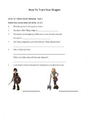 English Worksheet: How To Train Your Dragon
