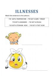 English Worksheet: illnesses