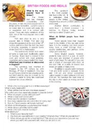 British food and meals