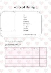 Speed Dating - ESL worksheet by nicolemawby