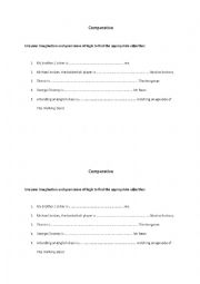 English Worksheet: Comparative: use your imagination!