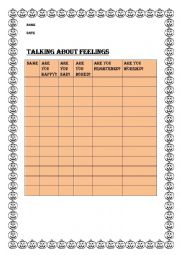 English Worksheet: Taling about feelings