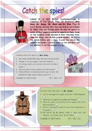 English Worksheet: CATCH THE SPIES!