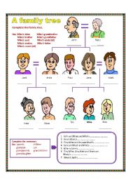 English Worksheet: A family tree.