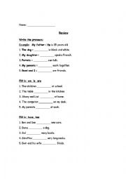 English Worksheet: Grammar Review