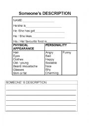 English Worksheet: people description