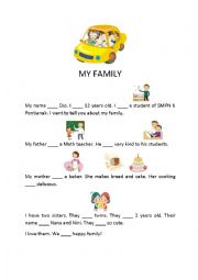 English Worksheet: My Family