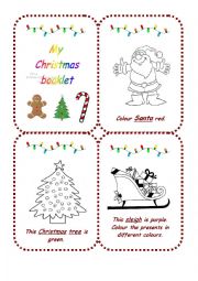 English Worksheet: Christmas colouring booklet