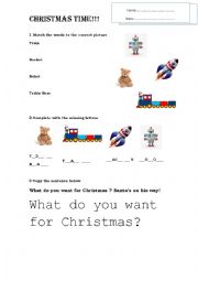 English Worksheet: What do you want for Christmas