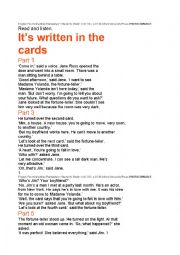English Worksheet: its written in the cards