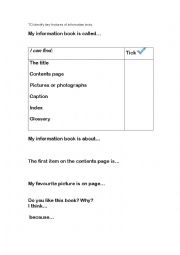 English Worksheet: Features of an Info text