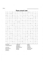 Places around town word search
