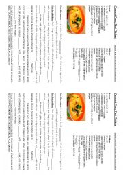 English Worksheet: Coconut Curry Thai Chicken - a recipe