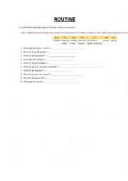 English Worksheet: routines