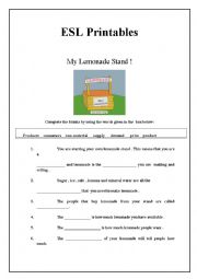 English Worksheet: Lemonade stand 3