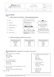 English Worksheet: Teens Hang Out Places - test 2-B