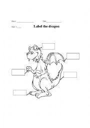 English Worksheet: label the dragon