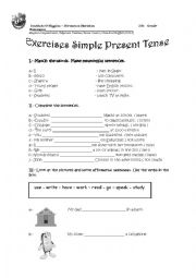 English Worksheet: Exercises Simple Present Tense