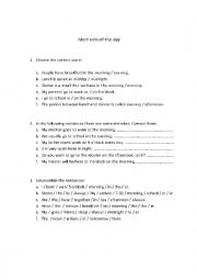 English Worksheet: Moments of the day