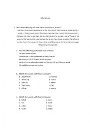 English Worksheet: House