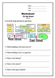 English Worksheet: IN MY TOWN