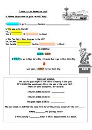 English Worksheet: i went to an American city - Past Simple