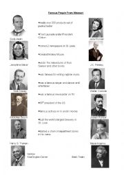 English Worksheet: Famous People from Missouri