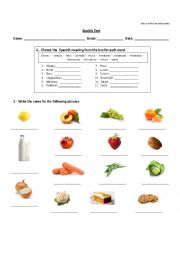 English Worksheet: Food Test