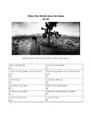 English Worksheet: Where the Streets Have No Name Worksheet