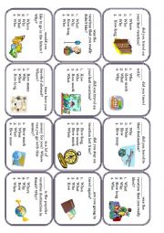 Wh-questions conversation cards about traveling