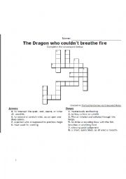 English Worksheet: The Dragon who could not breathe Fire